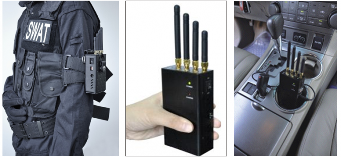 Brouilleur mobile de signal de brouilleur de brouilleur tenu dans la