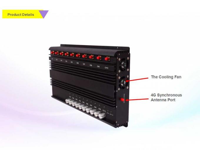 Brouilleur de système de synchronisation de signal de brouilleur de signal de téléphone portable de 10 bandes GPS/WIFI