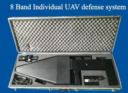 Latest company news about Système de défense d'UAV de 8 bandes, anti brouilleur portatif de bourdon